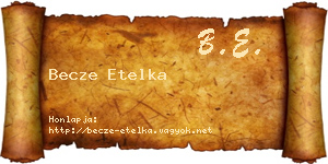 Becze Etelka névjegykártya
